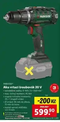 Lidl Aku vrtací šroubovák 20 V nabídka