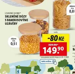 Lidl LIVARNO HOME Skleněné dózy s bambusovými uzávěry nabídka