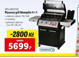 Lidl GRILLMEISTER Plynový gril Memphis 4 + 1 nabídka