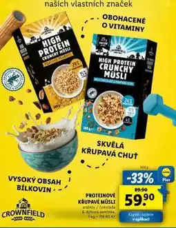 Lidl Crownfield High Protein Crunchy Müsli nabídka