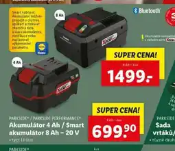 Lidl PARKSIDE / PARKSIDE PERFORMANCE Akumulátor 4 Ah / Smart akumulátor 8 Ah – 20 V nabídka