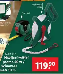 Lidl Navíjecí měřicí pásmo 50 m / svinovací metr 10 m nabídka