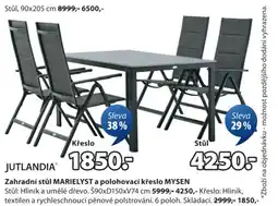 JYSK Zahradní stůl MARIELYST a polohovací křeslo MYSEN nabídka