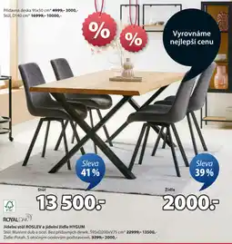 JYSK Jídelní stůl ROSLEV a jídelní židle HYGUM nabídka