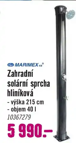 Hornbach Zahradní solární sprcha hliníková nabídka
