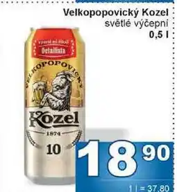 Jip Velkopopovický Kozel světlé výčepní 0,5l nabídka