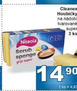 Jip Cleanex Houbičky na nádobí tvarované super 3 ks nabídka