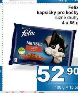 Jip Felix kapsičky pro kočky různé druhy 4 x 85 g nabídka