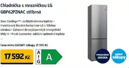 Datart Chladnička s mrazničkou LG GBP62PZNAC stříbrná nabídka