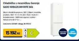 Datart Chladnička s mrazničkou Gorenje G600 NRB62C6W4WFE bílá nabídka