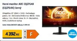 Datart Herní monitor AOC CQ27G4X (CQ27G4X) černý nabídka