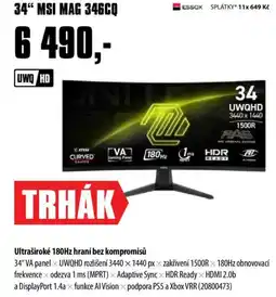 COMFOR 34" MSI MAG 346CQ nabídka