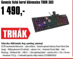 COMFOR Genesis tichá herní klávesnice THOR 303 nabídka