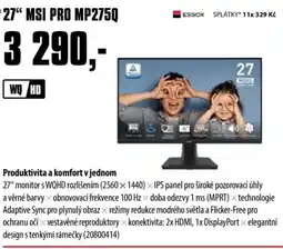 COMFOR 27" MSI PRO MP275Q nabídka
