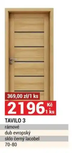 Merkury Market TAVILO 3 rámové dub evropský sklo černý lacobel nabídka