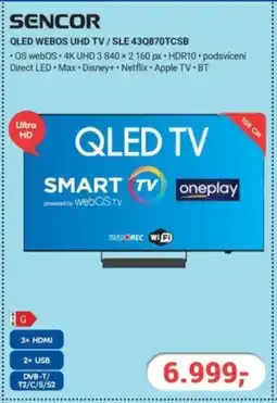 Planeo Elektro SENCOR QLED Webos UHD TV/SLE 43Q870TCSB nabídka