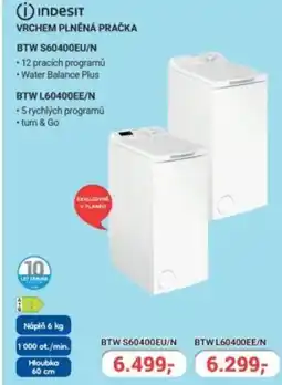 Planeo Elektro INDESIT Vrchem plněná pračka nabídka