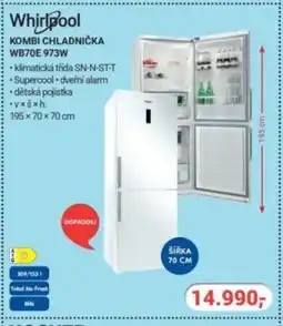 Planeo Elektro WHIRLPOOL Kombi chladnička WB70E 973W nabídka
