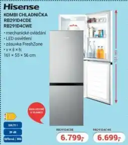 Planeo Elektro HISENSE Kombi chladnička RB291D4CDE RB291D4CWE nabídka