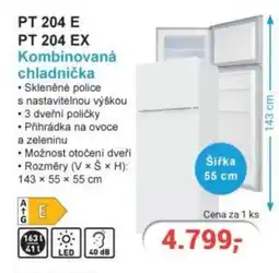 Planeo Elektro PT 204 E PT 204 EX Kombinovaná chladnička nabídka