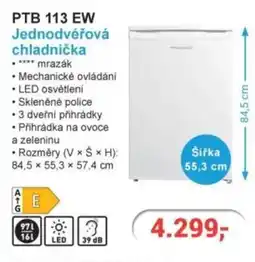 Planeo Elektro PTB 113 EW Jednodvéřová chladnička nabídka