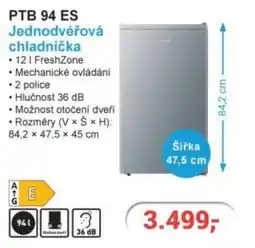 Planeo Elektro PTB 94 ES Jednodvéřová chladnička nabídka