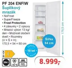 Planeo Elektro PF 204 ENFIW Šuplíkový mrazák nabídka