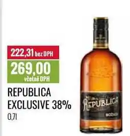 Ratio REPUBLICA EXCLUSIVE 38% 0,7l nabídka