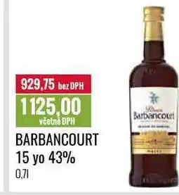 Ratio BARBANCOURT 15 yo 43% 0,7l nabídka