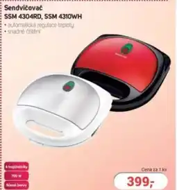 Planeo Elektro Sendvičovač SSM 4304RD, SSM 4310WH nabídka