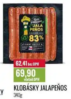 Ratio KLOBÁSKY JALAPEÑOS 340g nabídka