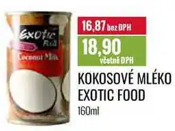Ratio KOKOSOVÉ MLÉKO EXOTIC FOOD 160ml nabídka