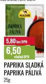 Ratio PAPRIKA SLADKÁ, PAPRIKA PÁLIVÁ 25g nabídka