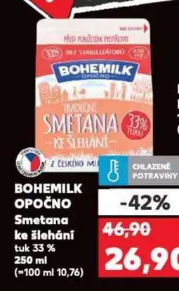 Kaufland BOHEMILK Opočno Smetana ke šlehání nabídka