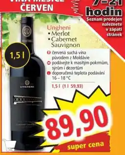 Norma Ungheni Merlot Cabernet Sauvignon nabídka