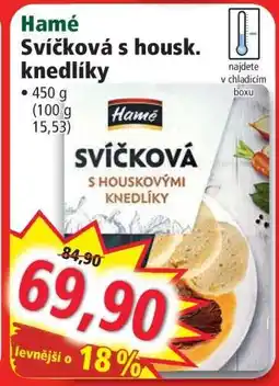 Norma Hamé Svíčková s housk. knedlíky nabídka