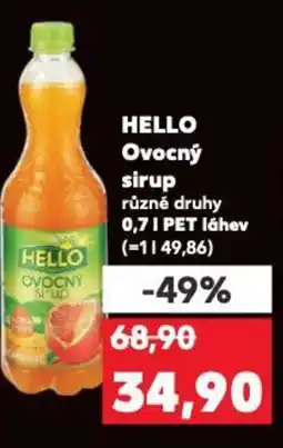 Kaufland HELLO Ovocný sirup nabídka