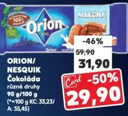Kaufland ORION/ Nesquik Čokoláda nabídka