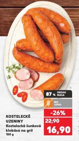 Kaufland Kostelecké Uzeniny Kostelecká šunková klobása na gril nabídka