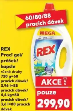 Kaufland REX Prací gel/ prášek/ kapsle nabídka