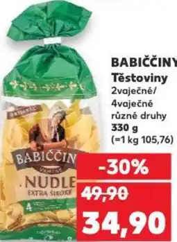 Kaufland BABIČČINY Těstoviny 2vaječné/ 4vaječné nabídka