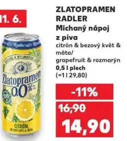 Kaufland ZLATOPRAMEN RADLER Míchaný nápoj z piva nabídka