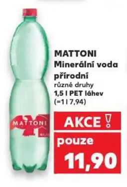 Kaufland MATTONI Minerální voda přírodní nabídka