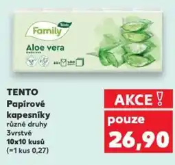 Kaufland TENTO Papírové kapesníky nabídka