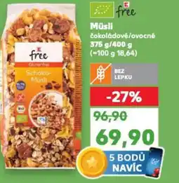 Kaufland Müsli čokoládové/ovocné nabídka