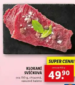 Lidl KLOKANÍ SVÍČKOVÁ, cena za 100 g nabídka