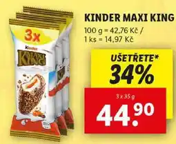 Lidl KINDER MAXI KING, 3x 35 g nabídka