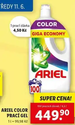 Lidl ARIEL COLOR PRACÍ GEL, 100 PD/4,5 l nabídka