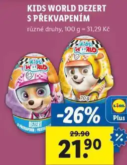 Lidl KIDS WORLD DEZERT S PŘEKVAPENÍM, 70 g nabídka