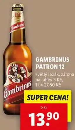 Lidl GAMBRINUS PATRON 12, 0,5 l nabídka